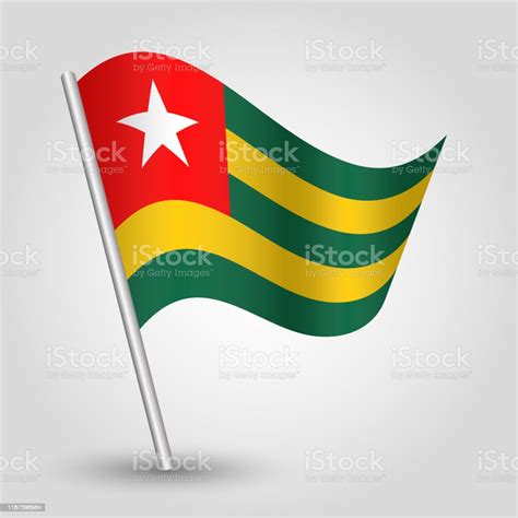 Vector Waving Triangle Flag Icon Of Togo Stock Illustration Download