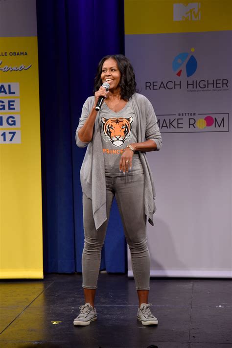 Michelle Obama in Blue One-Shoulder Dress - Fashion and Beauty Pictures