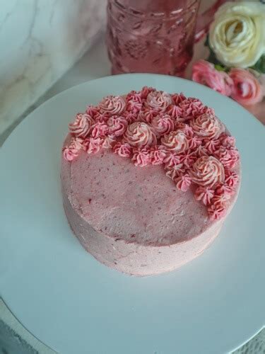 Vegan Strawberry Rosewater Cake Fragrant Vanilla Cake