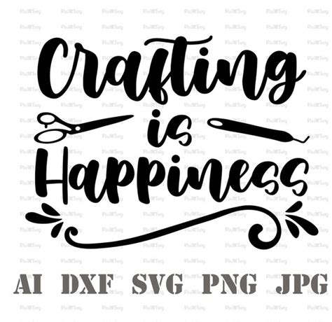 Crafting Is Happiness Svg Crafting Queen Svg Craft Room Etsy