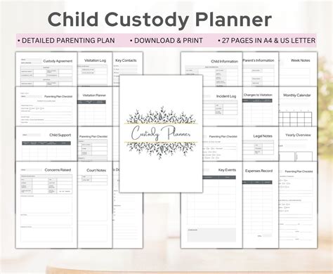 Custody Planner Child Custody Binder Single Parent Etsy