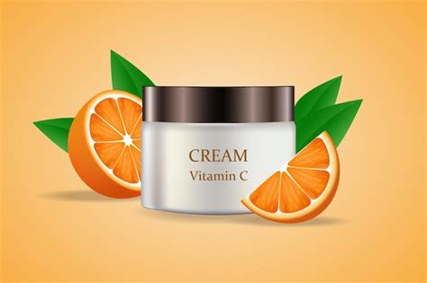 Premium Vector Orange Extract Cosmetic Cream With Vitamin C Orange