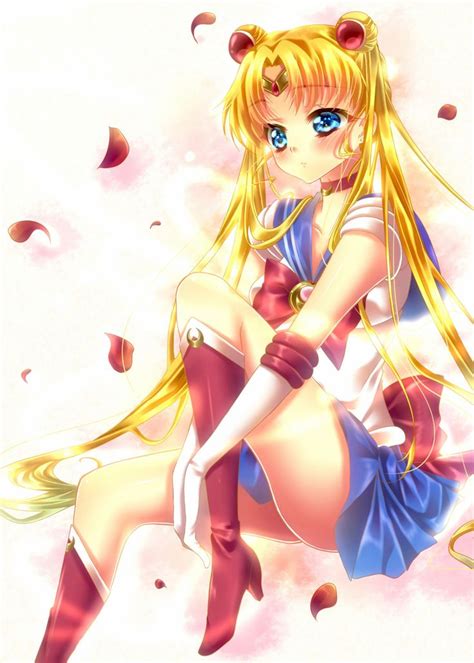 Safebooru Absurdres Bishoujo Senshi Sailor Moon Blonde Hair Blue Eyes Blue Skirt Boots Brooch