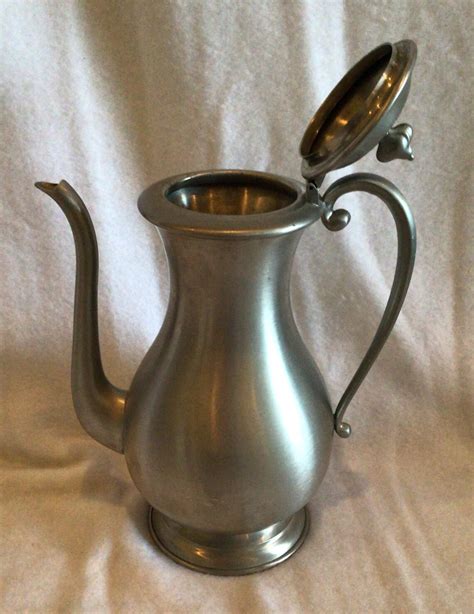 Vintage Kirk Stieff Pewter Coffeetea Pot 602 With Hinged Etsy