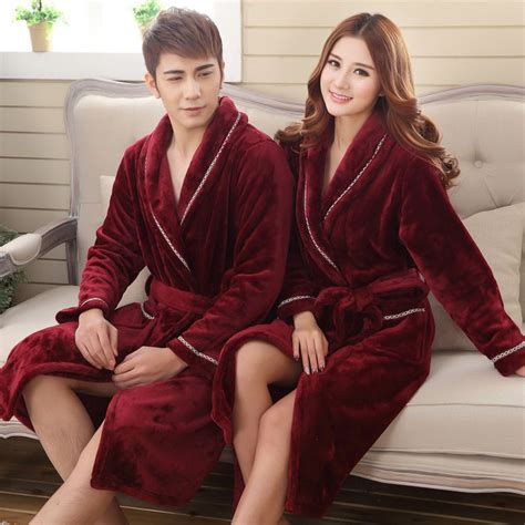 Winter Thick Warm Female Coral Fleece Kimono Robe Lovers Couple Nightgown Bath Gown Sleepwear