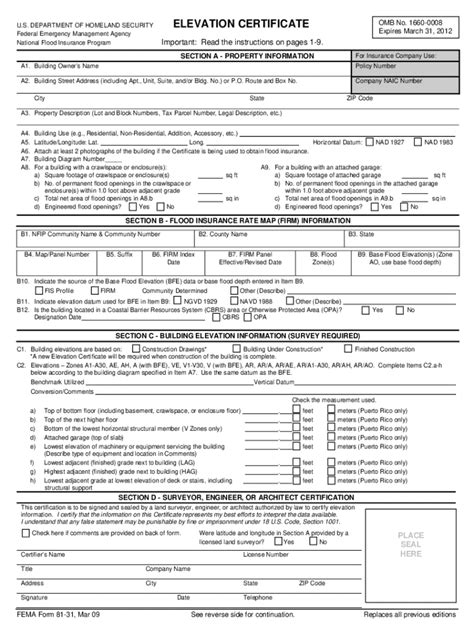 Fema Elevation Certificate Fill Out And Sign Online Dochub