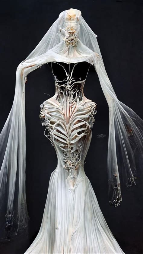 Skeletal Bride Ai Generated Art Fashion Fantasy Fashion