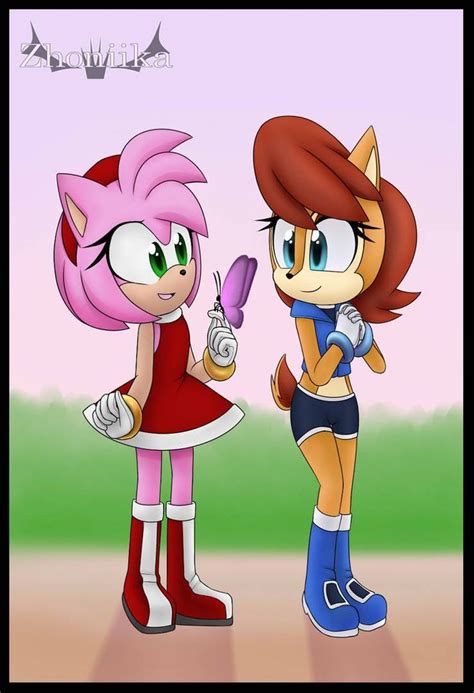 Sally Acorn Y Amy Rose By OSonicaTheHedgehogO Sally Acorn Archie Comics Characters Sonic And