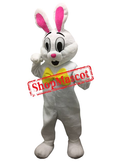 Affordable Happy White Rabbit Mascot Costume