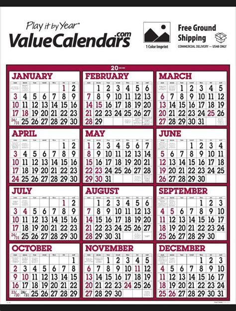 2017 Big Numbers Span A Year Calendar 22 X 29 Customized Full Year