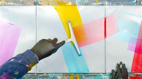 Colorful Abstract Painting With Squeegee And Spray Paint Martius