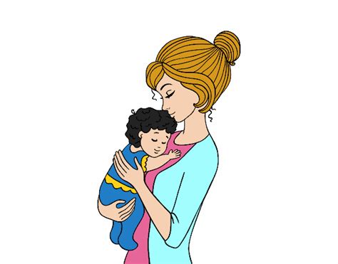 Dibujo De Madre Cogiendo Al Bebé Pintado Por En El Día 18