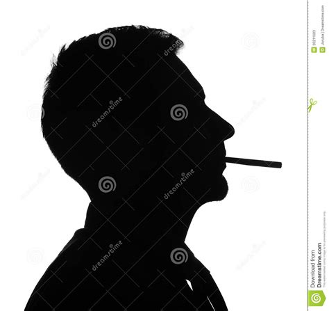 Man Portrait Smoking Cigarette Silhouette Stock Photos Image 35211603