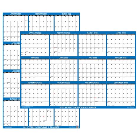 Swiftglimpse 24 X 36 2022 Wall Calendar Erasable Laminated Dry Erase