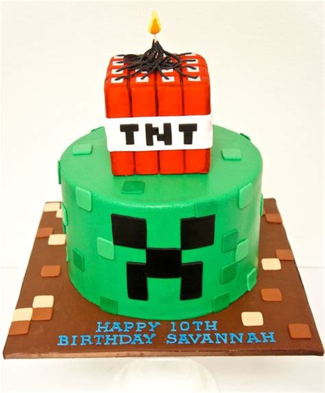 Minecraft Creeper Tnt Birthday Cake 39476
