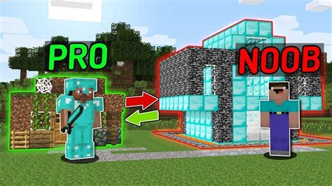 Noob Vs Pro Switched Houses Challenge In Minecraft Battle Youtube