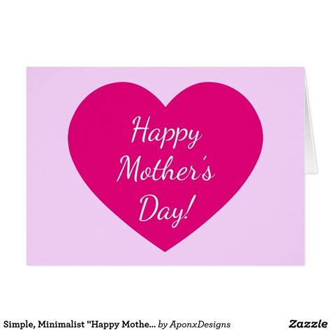Simple Minimalist Happy Mothers Day Card Mothers Day Greeting Cards Bridal Party