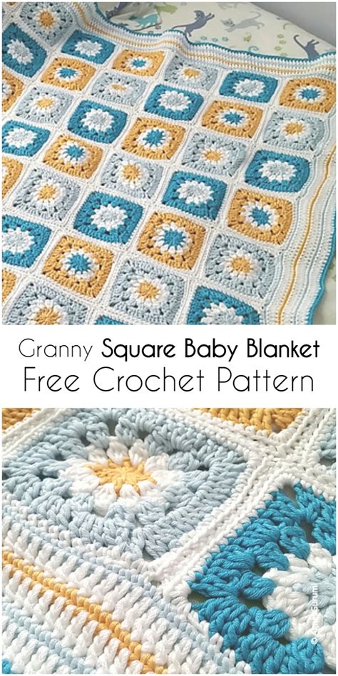 Granny Square Baby Blanket Free Pattern Diy Smartly