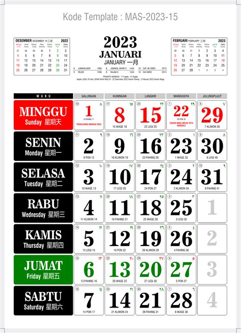 Template Kalender Kerja 2023 15 Kalender Bulanan Kalender Kantor