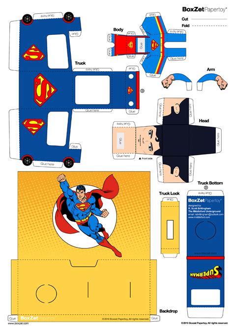 PaperToy Superman BoxZet Brinquedos De Papel Superman Brinquedos