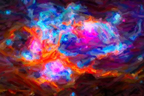 Abstract Galactic Nebula With Cosmic Cloud 6 24x16 Painting By