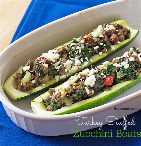 The oven should be set at 200°c. Turkey Stuffed Zucchini Boats - #recipe on ItsYummi.com
