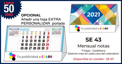 Se 43 Mensual Notas 2021 • Calendarios Publicitarios 2020 · Calendarios
