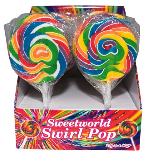 Rainbow Swirl Round Lollipop 80g Lolly Kingdom