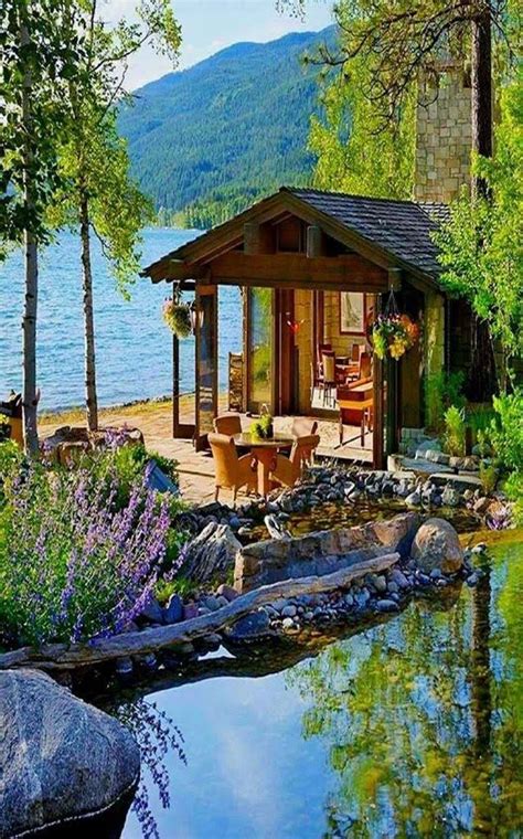 Pin By Raymond Pease On Landscape Lake House Cabin Beautiful Homes