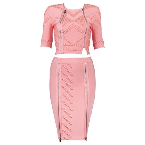 2017 new arrival woman two piece sexy double zipper half sleeve dress special occasion party