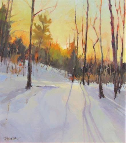 Daily Paintworks Snowy Path II Original Fine Art For Sale