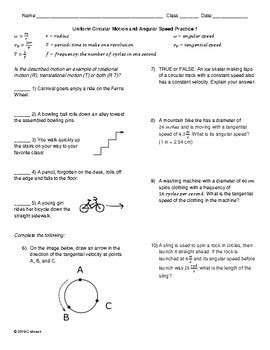 Circular motion problems with answers : Circular Motion Worksheet Pack 1 (No Forces) by Ms Physics ...