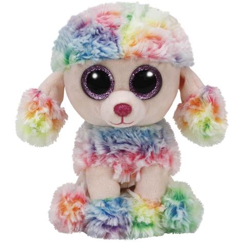 Ty Beanie Boos Rainbow The Multi Color Poodle Small 6 Beanie Boos