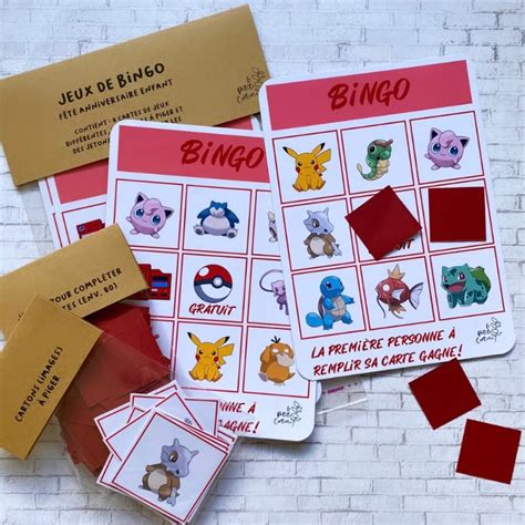 Childrens Party Pokemon Bingo Bingo Game For Birthday Etsy