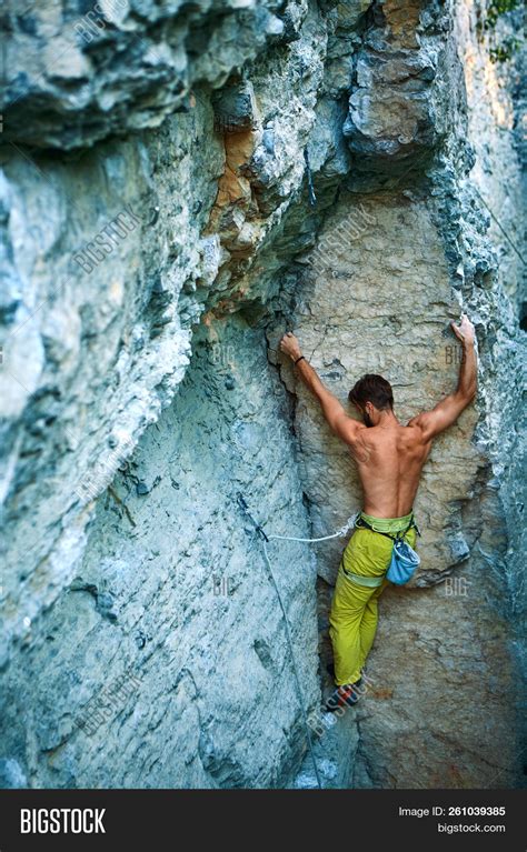 Rock Climbing Man Image And Photo Free Trial Bigstock