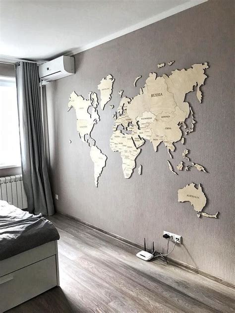 World Map Mural World Map Wall Decor Wood World Map Wall Maps Baby