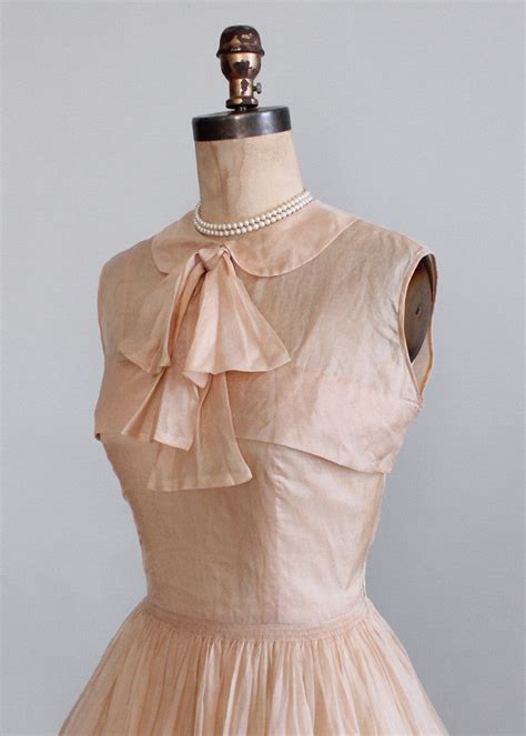 vintage 1950s sorbonne silk organza dress raleigh vintage