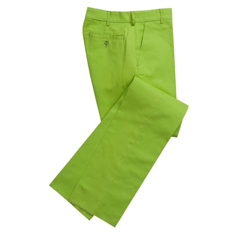 Zip Fly Lime Bright Chino Trousers Mens Country Clothing Cordings
