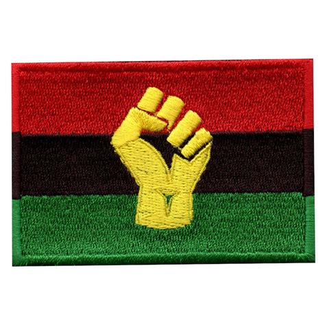Pan African Flag Fist Patch Blm Movement Embroidered Iron On Etsy