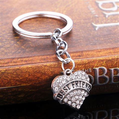 Best Friend Keychains Ts For Women Men Friendship Keychains Crystal Heart Key Chains Jewelry