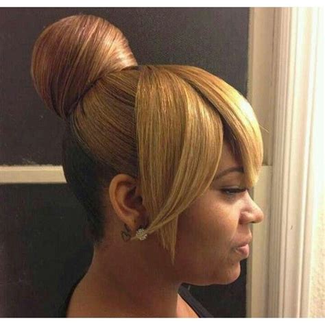26 Black Hairstyles Buns With Bangs Hairstyle Catalog