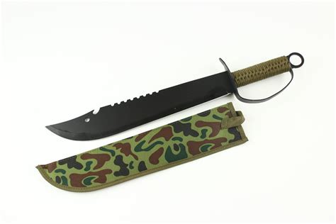 195 Full Tang Machete Sawtooth Blade With Sheath