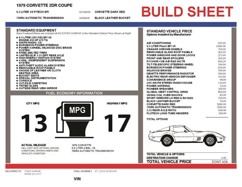 Build Sheets Free Corvetteforum Chevrolet Corvette Forum Discussion
