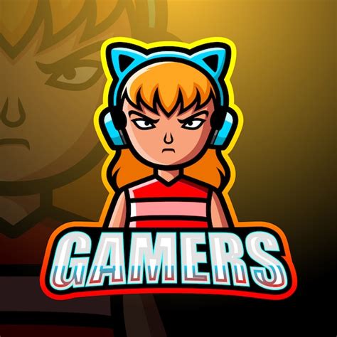 Premium Vector Gamer Girl Mascot Esport Illustration