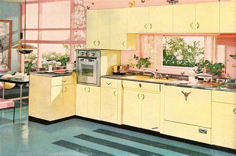 Small kitchen decor idea with. A 1956 yellow-pink-aquamarine Youngstown kitchen - so ...