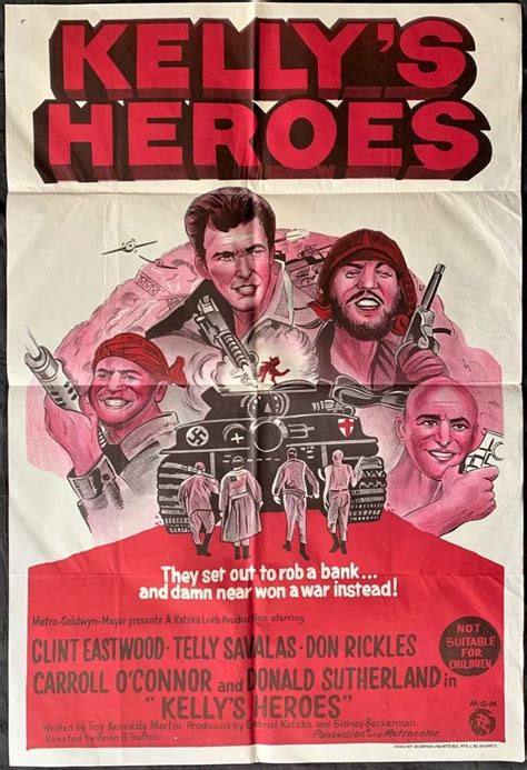All About Movies Kellys Heroes Poster Rare Original One Sheet 1970s