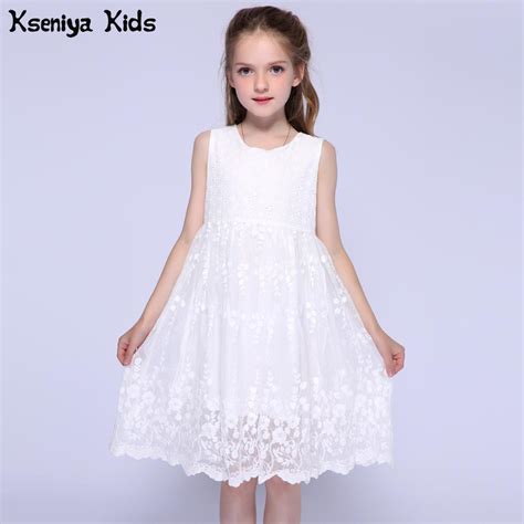 Kseniya Kids 2017 Summer White Little Girl Wedding Lace
