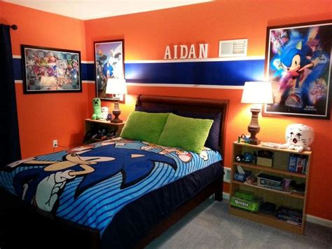 Sonic Bedroom Graphic Wall Art And Bedding Add To The Vibrant Walls