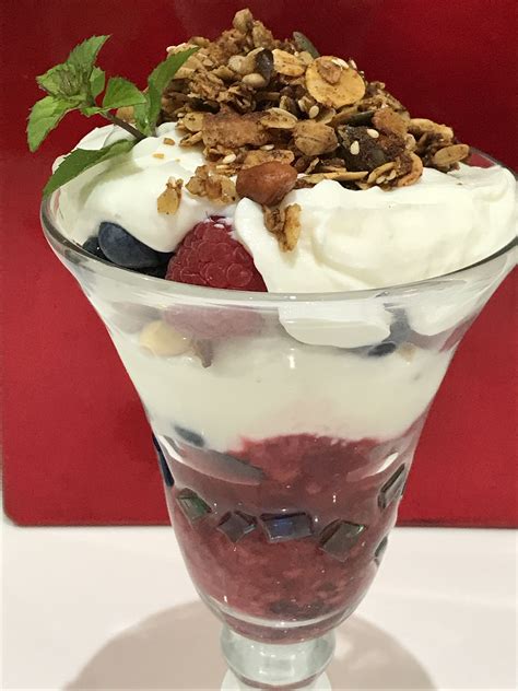 Add the protein yogurt mixture to a bowl, then add granola on top. Breakfast mixed berry parfait#wellness | Angel food, Parfait breakfast, Fruit mixes
