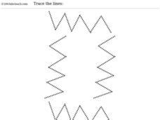 Trace The Lines Worksheet for Pre-K - Kindergarten | Lesson Planet